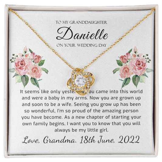 Personalized Granddaughter Wedding Gift - You Will Always Be My Little Girl - Love Knot Necklace