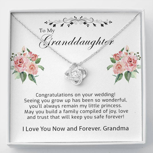 Proud Of You - Granddaughter Bride Wedding Gift from Grandmother - Love Knot Necklace, Grandmother Gift To Bride, Bride Jewelry Gift