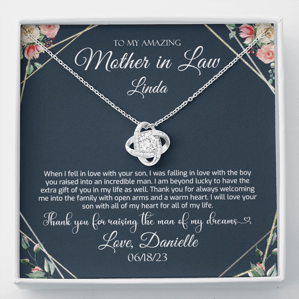 Mother In Law Gift From Bride, Personalized Gift On Wedding Day, Thank You For Raising The Man Of My Dreams, Mother Of Groom Gift, Poem Card