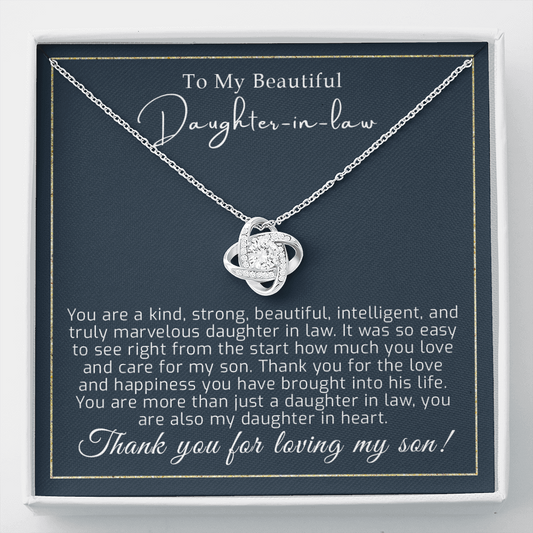 Future Daughter-In-Law Gift From Mother In Law - To My Daughter In Law Rehearsal/Wedding Gift For Bride - Christmas Gift - Love Necklace - 1112069752