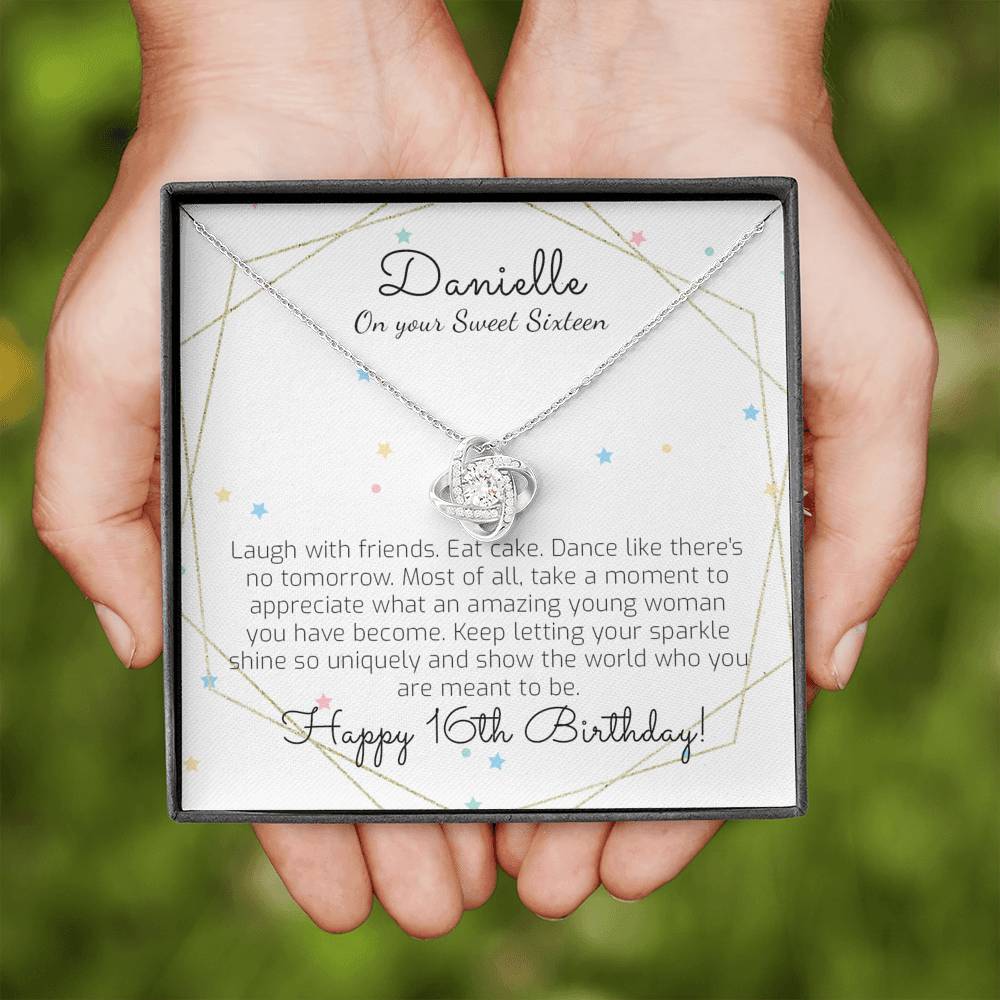 Personalized Sweet 16 Gift Necklace - 16th Birthday, Sweet Sixteen - Gift for Daughter, Granddaughter, Niece, Goddaughter, Stepdaughter - 1110176257