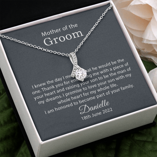 Personalized Mother of the Groom Gift from Bride - Thank You From Bride, Necklace Gift for Mother of The Groom - Mother-In-Law, Wedding Gift - 1258439035