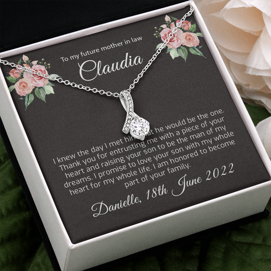 Personalized Mother of the Groom Gift from Bride - Thank you from Bride, Necklace Gift for Mother of The Groom - Mother-In-Law, Wedding Gift -1244441134