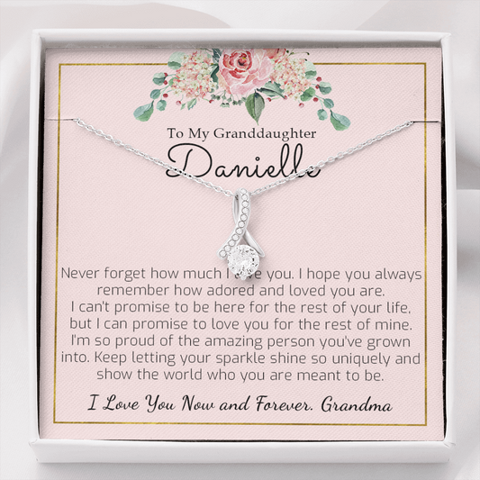 Personalized Granddaughter Gift From Grandma - You're Adored And Loved - Alluring Beauty Necklace