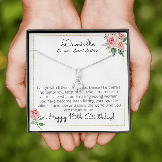 Sweet 16 Gift For Her, Personalized Gift For Sweet Sixteen - Sweet 16 Birthday Gift for Daughter, Granddaughter, Niece 16th Birthday Jewelry - 1181342460