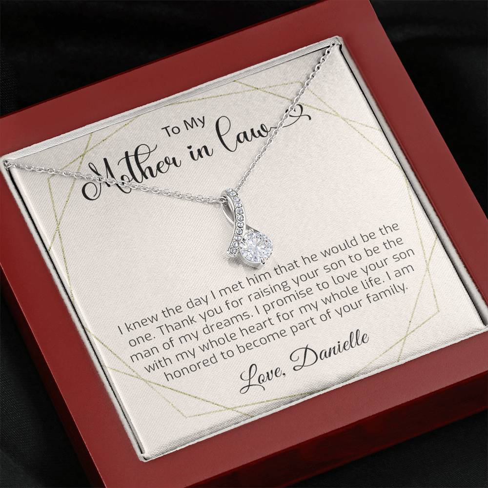 Mother in Law Personalized Gift from Bride - Necklace Gift for Mother of The Groom - Bride to Mother of the Groom Gift on Wedding Day