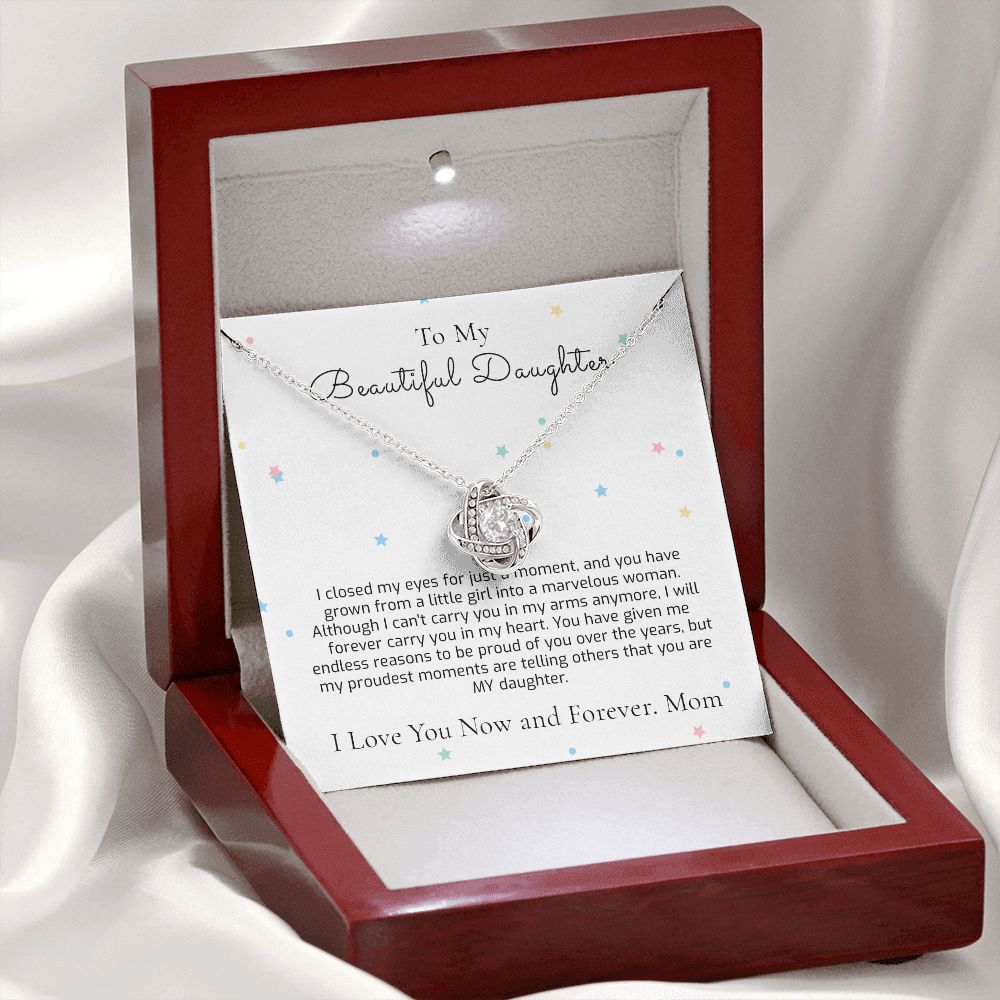 Daughter Gift from Mom - Proud You Are My Daughter - To My Daughter Gift, Necklace & Message Card - Gift For Daughter from Mom Birthday Gift - 1290506904