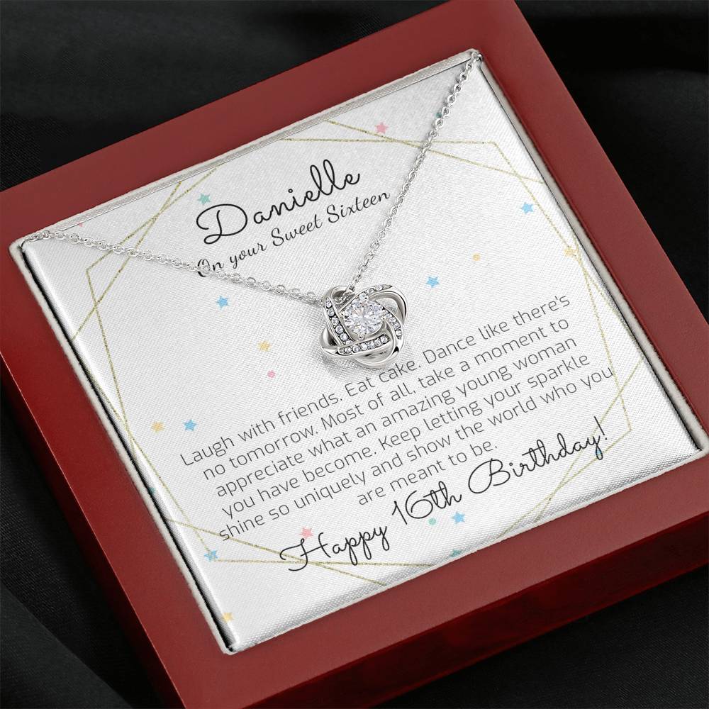 Personalized Sweet 16 Gift Necklace - 16th Birthday, Sweet Sixteen - Gift for Daughter, Granddaughter, Niece, Goddaughter, Stepdaughter - 1110176257