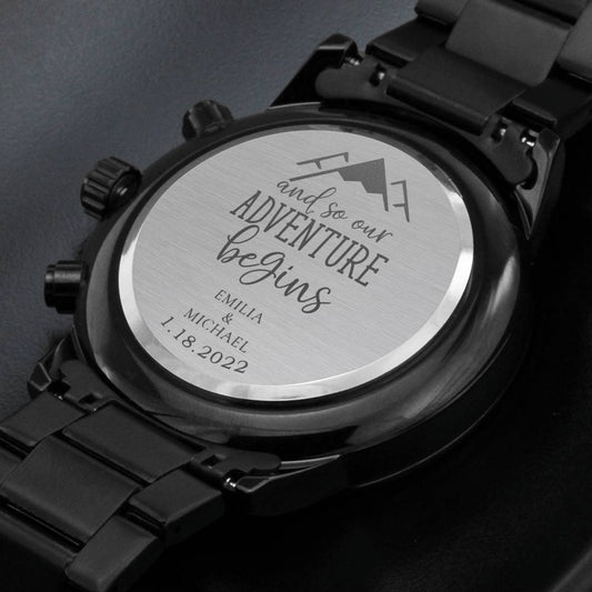 Groom Gift From Bride - And So Our Adventure Begins Personalized Watch