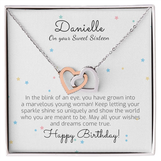 Personalized Sweet 16 Gift Necklace - 16th Birthday, Sweet Sixteen - Gift for Daughter, Granddaughter, Niece