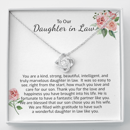 To Our Daughter-In-Law Gift From Mother & Father In Law - Daughter In Law Christmas/Wedding Gift For Bride - Love Necklace Jewelry - 1112047536