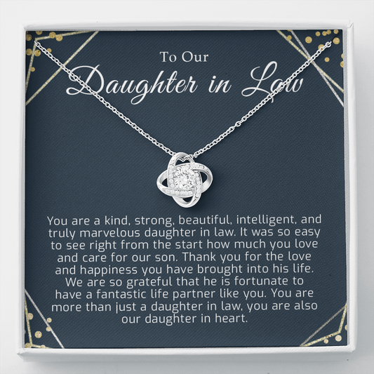 To Our Daughter-In-Law Gift From Mother & Father In Law - Daughter In Law Christmas/Wedding Gift For Bride - Love Necklace Jewelry - 1112045620