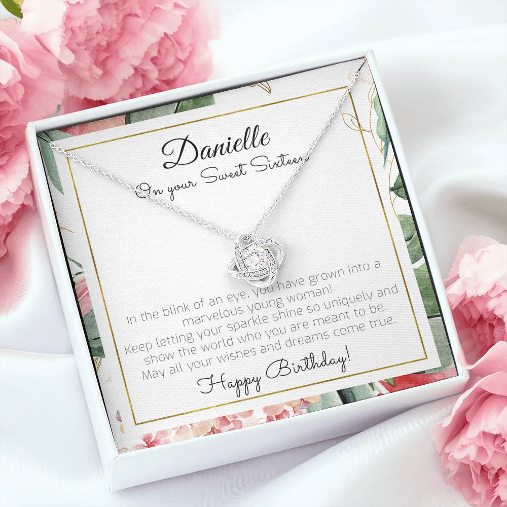 Personalized Sweet 16 Gift Necklace - 16th Birthday, Sweet Sixteen - Gift for Daughter, Granddaughter, Niece, Goddaughter, Stepdaughter - 1061871220