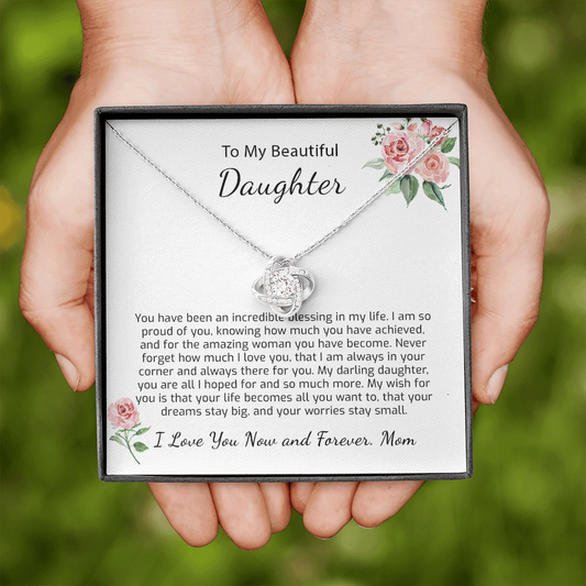 Gift For Daughter From Mom, Daughter Mother Necklace, Daughter Gift From Mom, To My Daughter, Daughters Birthday Gift, Proud of You Daughter - 1187710845
