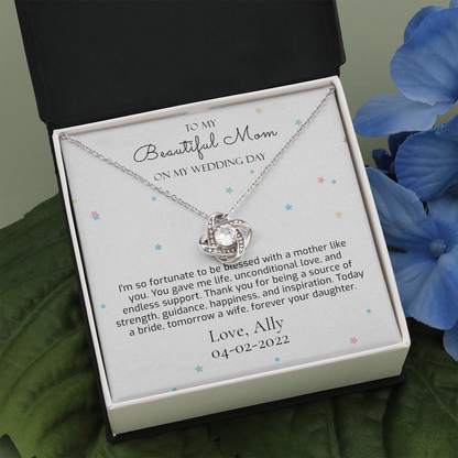 You Gave Me Life - Mother Of The Bride Gift From Daughter - Mom Wedding Gift from Bride on Wedding Day - Necklace Wedding Gift for Mom - stars - 1178895310 - CUSTOM