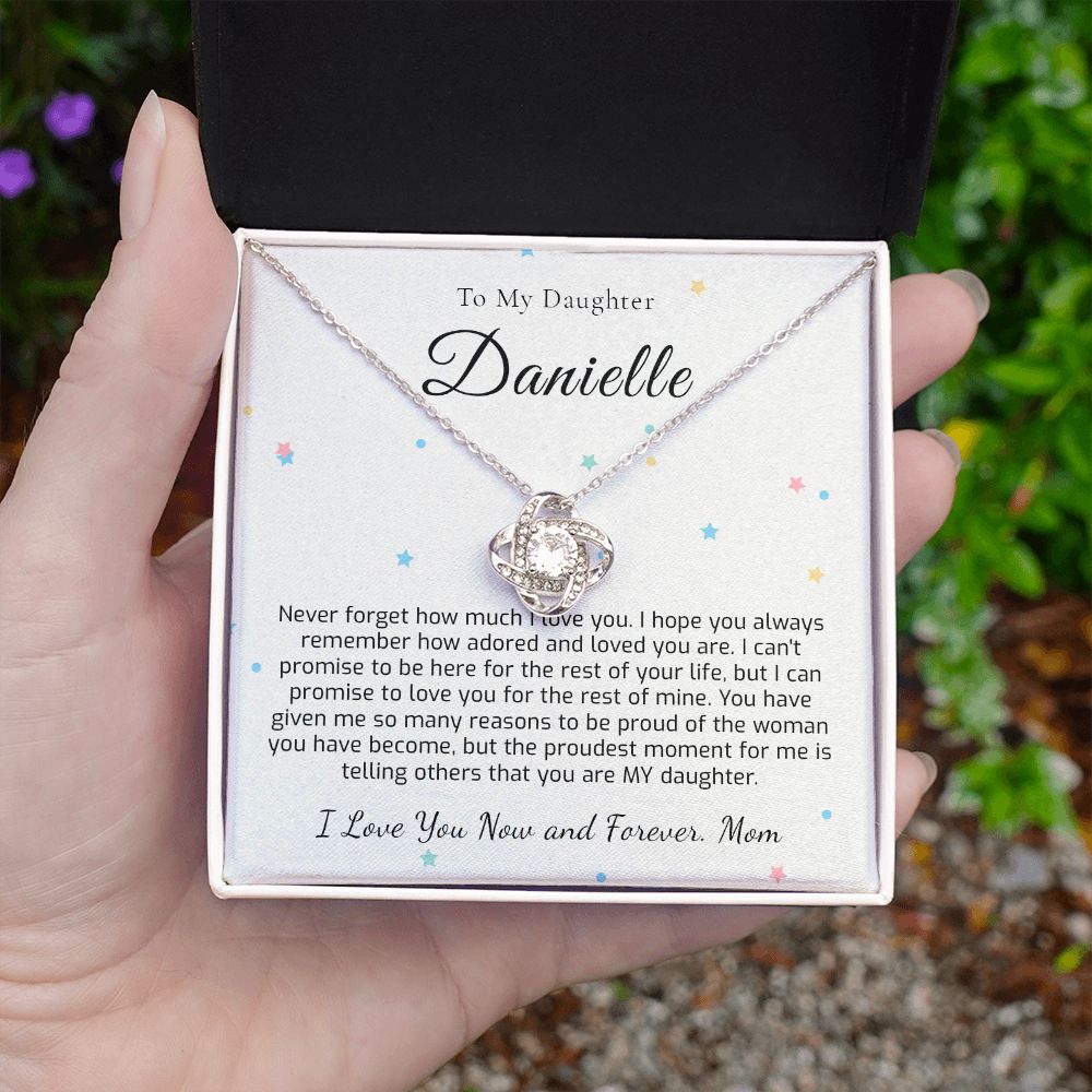 Personalized  Daughter Gift from Mom - Proud You Are My Daughter - To My Daughter Gift, Necklace & Message Card - Gift For Daughter from Mom - 1304525535