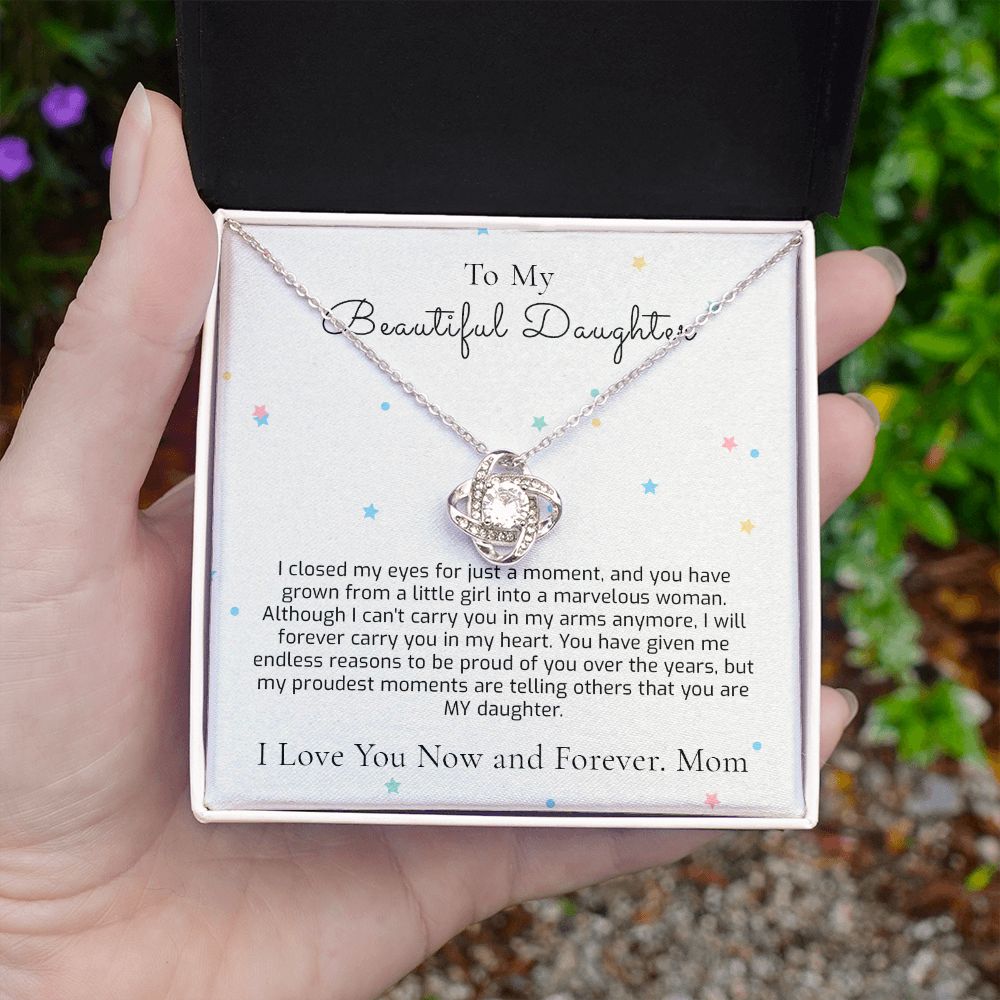 Daughter Gift from Mom - Proud You Are My Daughter - To My Daughter Gift, Necklace & Message Card - Gift For Daughter from Mom Birthday Gift - 1290506904