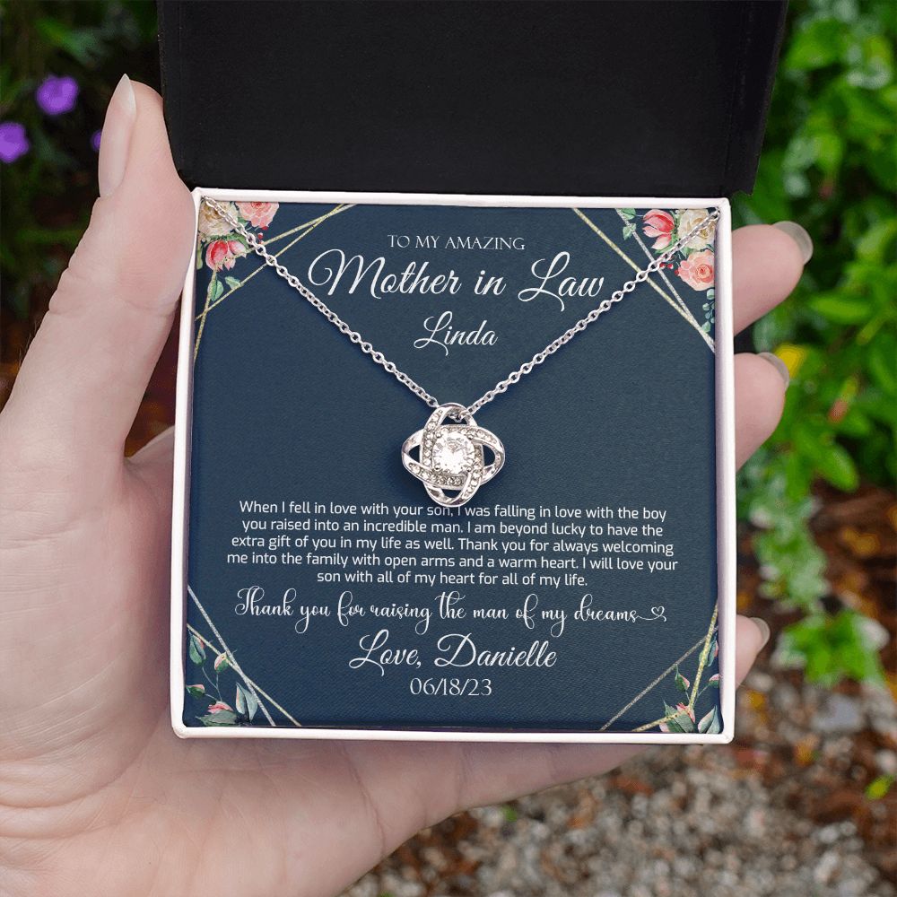 Mother In Law Gift From Bride, Personalized Gift On Wedding Day, Thank You For Raising The Man Of My Dreams, Mother Of Groom Gift, Poem Card