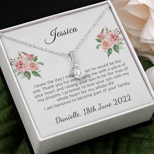 Personalized Mother of the Groom Gift from Bride - Thank you from Bride, Necklace Gift for Mother of The Groom - Mother-In-Law, Wedding Gift - 1258438313