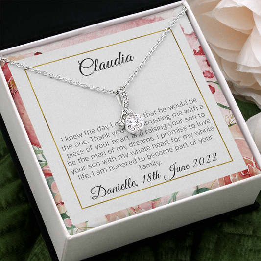 Personalized Mother of the Groom Gift from Bride - Thank you from Bride, Necklace Gift for Mother of The Groom - Mother-In-Law, Wedding Gift - 1258441941