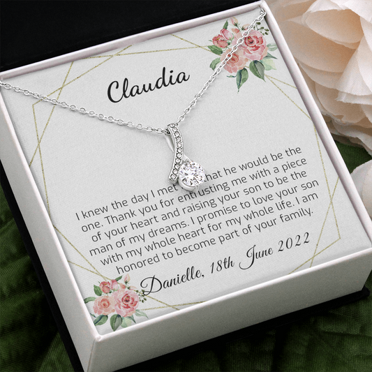 Personalized Mother of the Groom Gift from Bride - Thank you from Bride, Necklace Gift for Mother of The Groom - Mother-In-Law, Wedding Gift - 1258440065