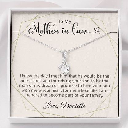 Mother in Law Personalized Gift from Bride - Necklace Gift for Mother of The Groom - Bride to Mother of the Groom Gift on Wedding Day