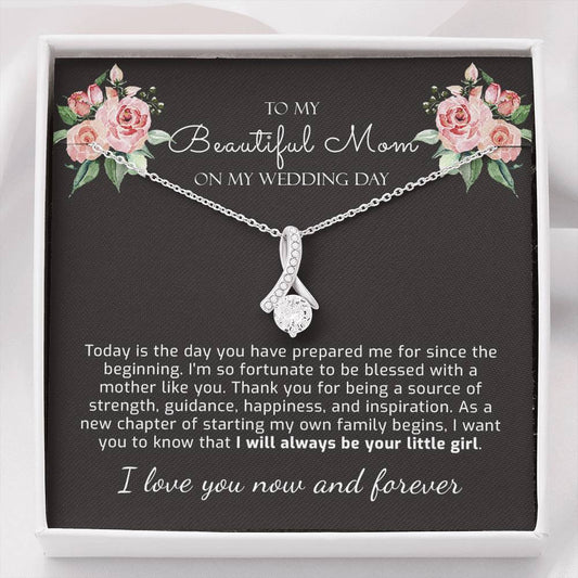 Always Your Little Girl - Mother Of The Bride Gift From Daughter - Mom Wedding Gift from Bride on Wedding Day -Necklace Wedding Gift for Mom - 1072537663
