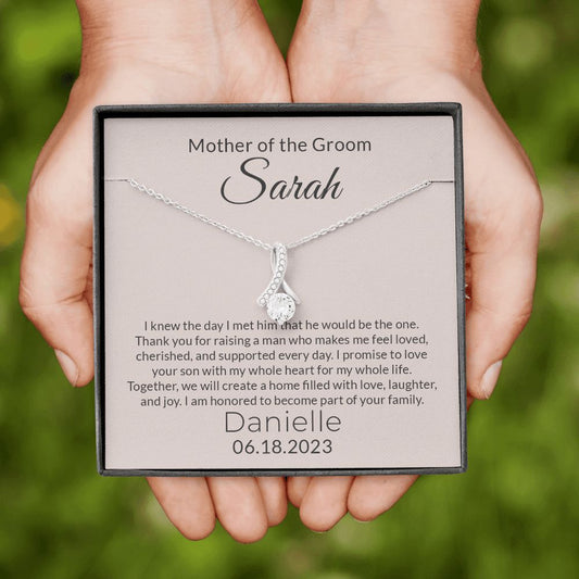 Personalized Mother of the Groom Gift from Bride - Mother In Law Gift - Wedding Gift - Mother of Groom Gift - Necklace with Custom Message - 1452772971