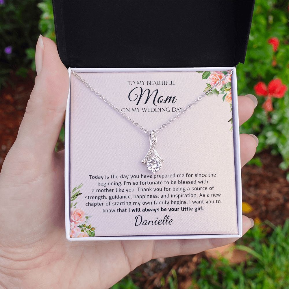 To My Mom On My Wedding Day - Mother of The Bride Gift from Daughter, Gift from Bride - Necklace Wedding Gift for Mom - Wedding Jewelry - 1441471314