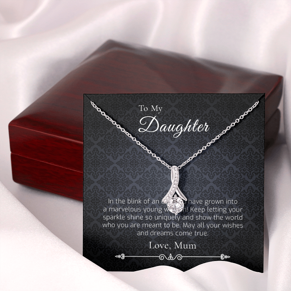 Gift For Daughter From Mom - To My Daughter Gift From Mom, White Gold Necklace - Gift from Mom to Daughter Birthday, Wedding, Christmas Gift - 1273809942