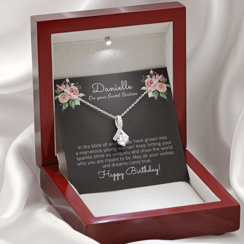 Sweet 16 Gift For Her, Personalized Gift For Sweet Sixteen - Sweet 16 Birthday Gift for Daughter, Granddaughter, Niece 16th Birthday Jewelry - 1195304749